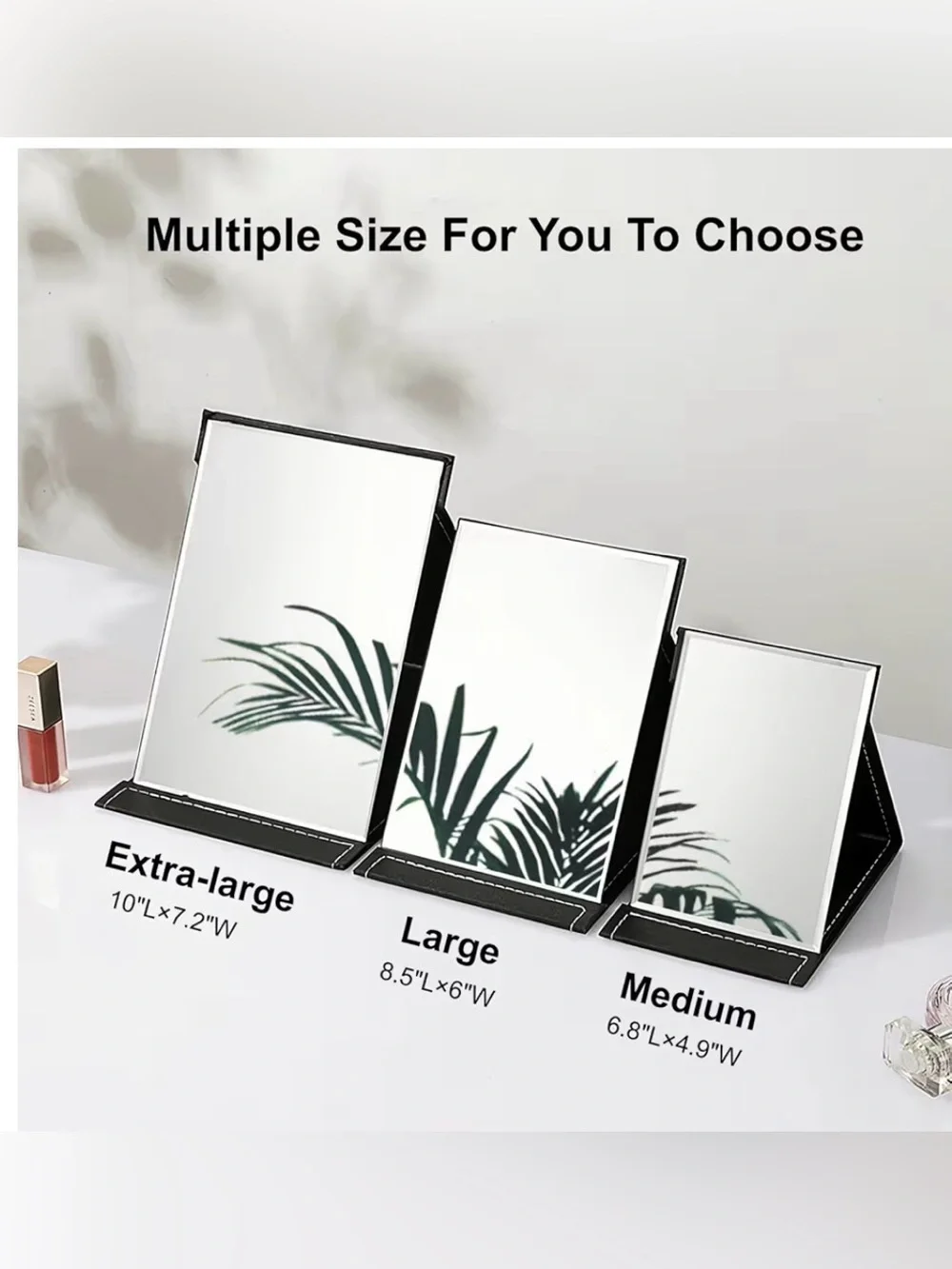Portable Black Folding Makeup Mirror
